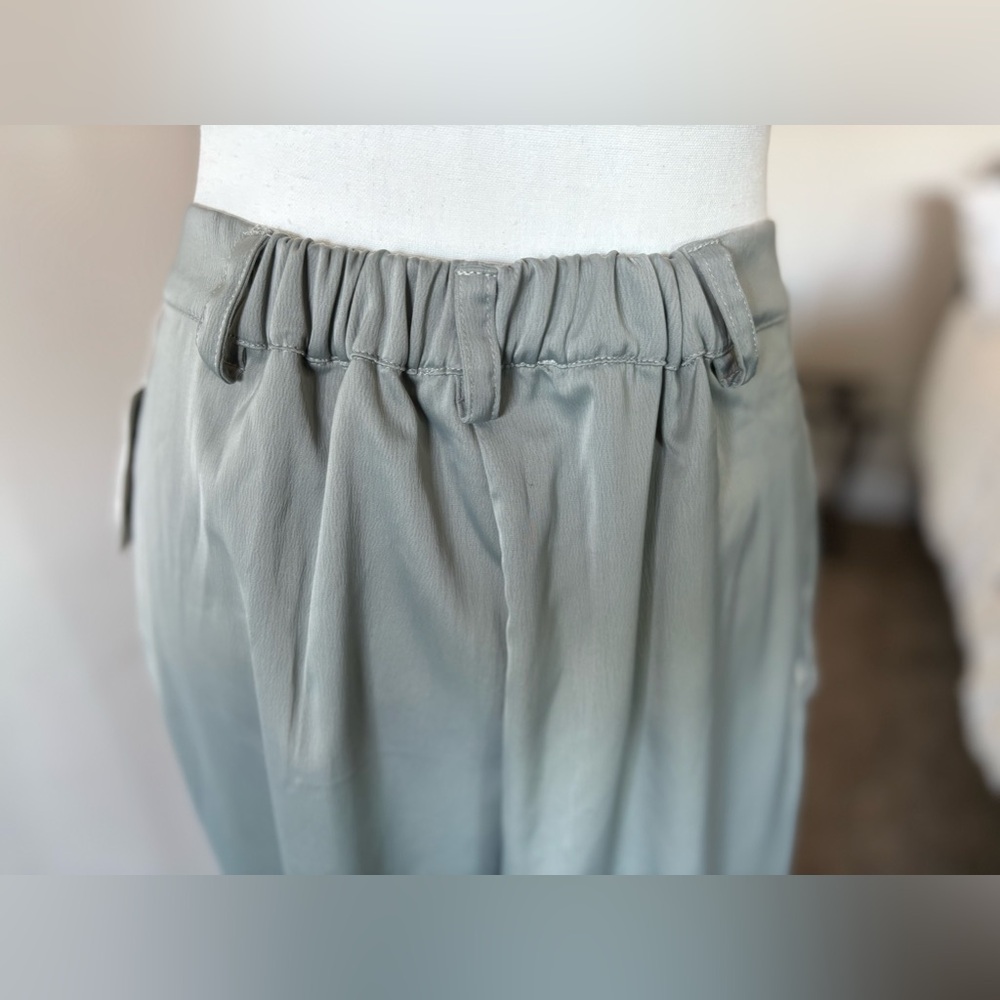 NWT Grey AND NOW THIS Womens Hook And Bar Closure Zippered Wide Leg Pants M - Picture 5 of 13